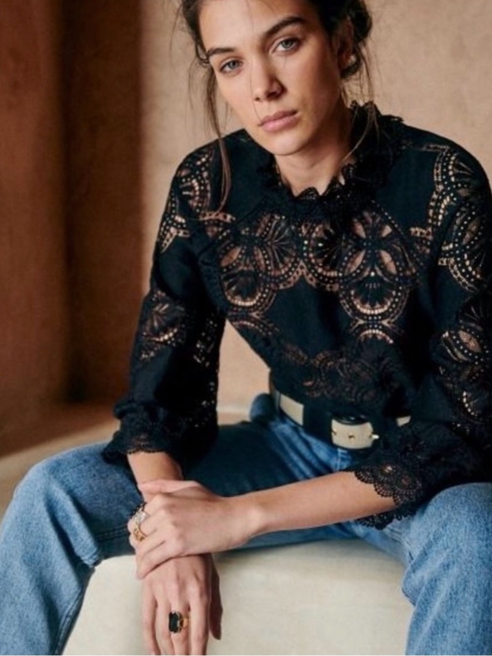 Sezane Bacall Black Top